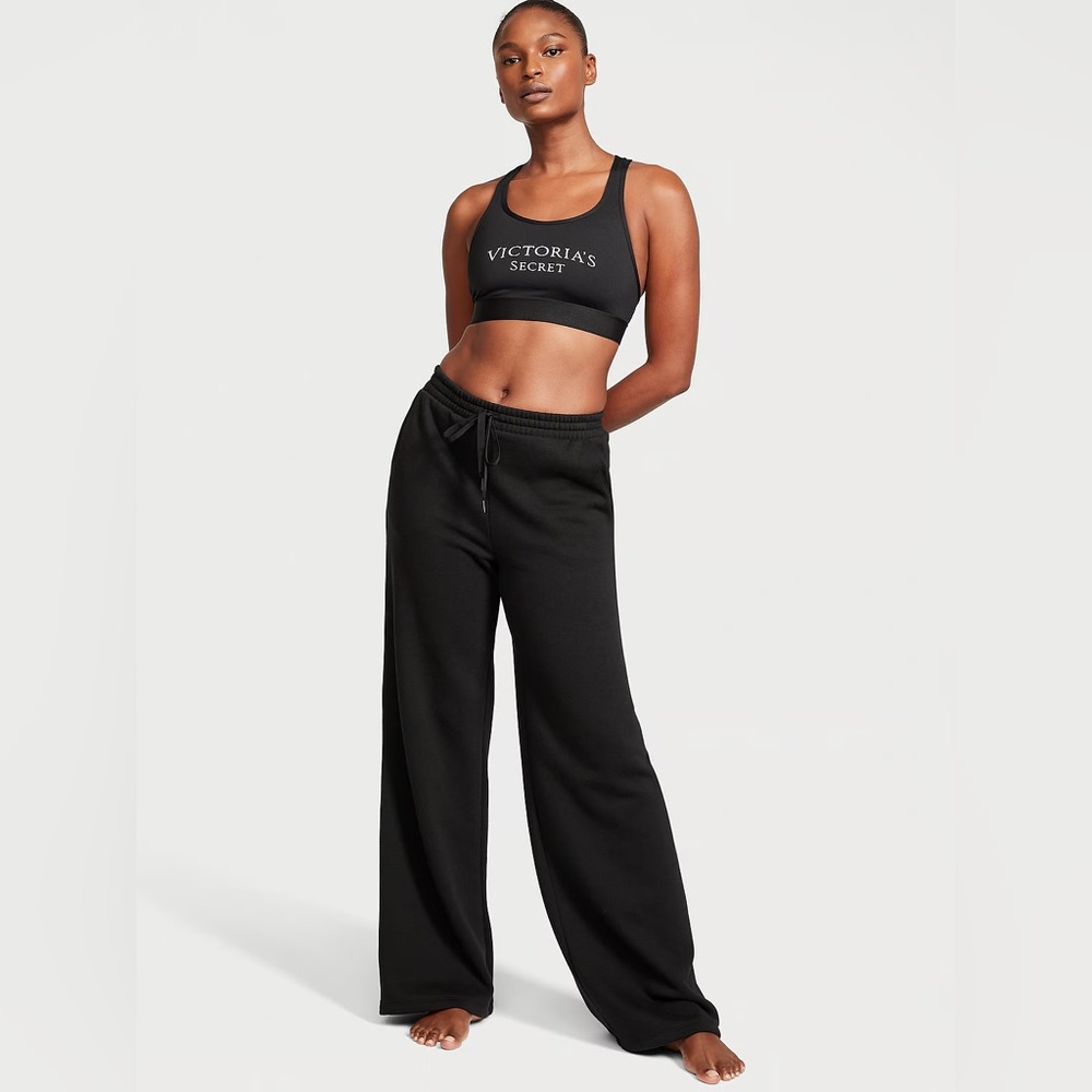NWT VICTORIA'S SECRET Cotton Fleece Wide-Leg Sweatpants - Picture 4 of 4